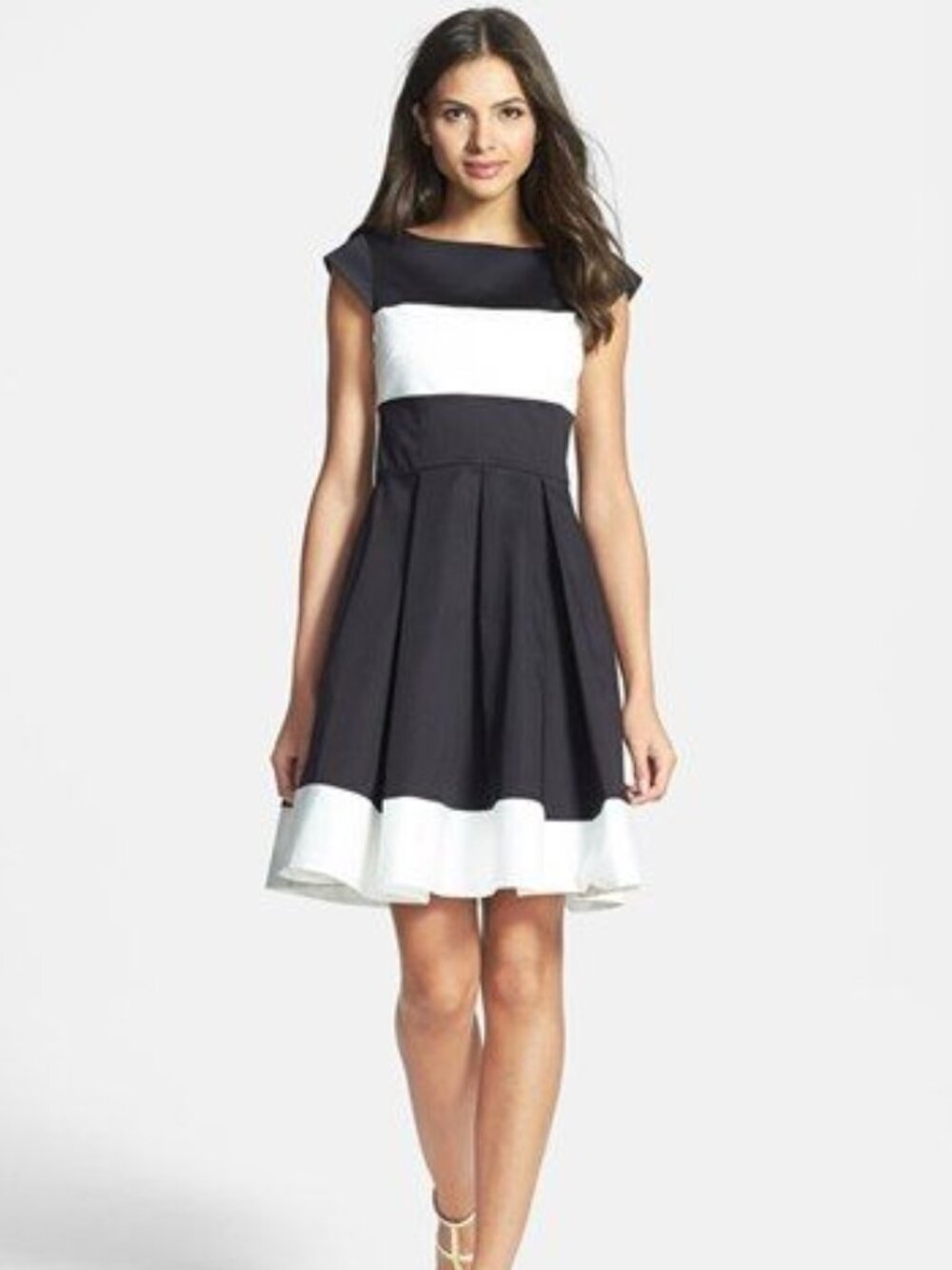 Kate Spade Adette color block black and white dress 0 fit and flare